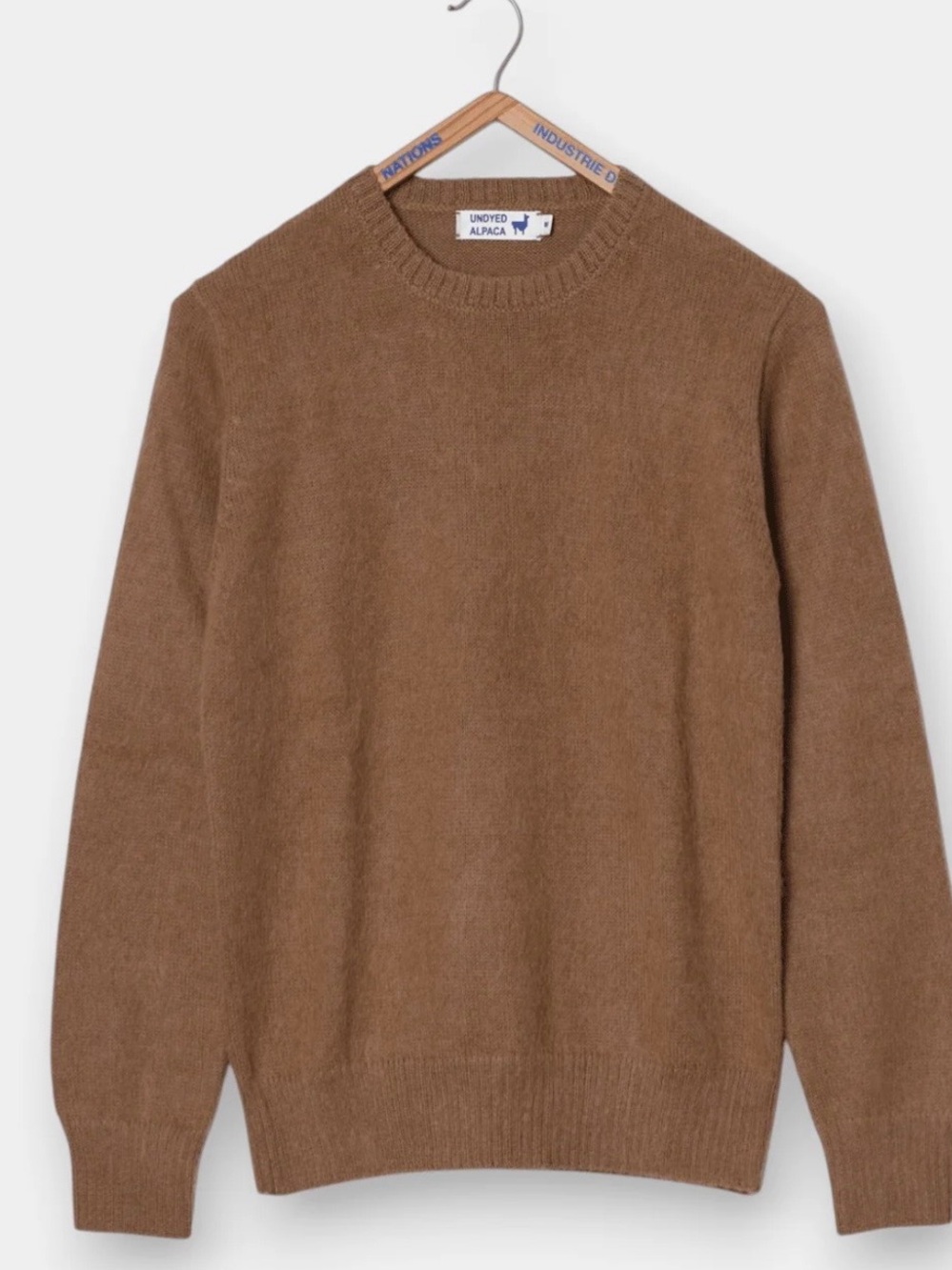 Industry of All Nations IOAN Alpaca Crewneck Sweater 100% Alpaca Fiber Brown